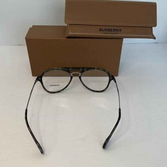 New Authentic EVEGLASSES CHARCOAL CHECK / CLEAR LENS Burberry OBE2377 - Picture 11 of 14